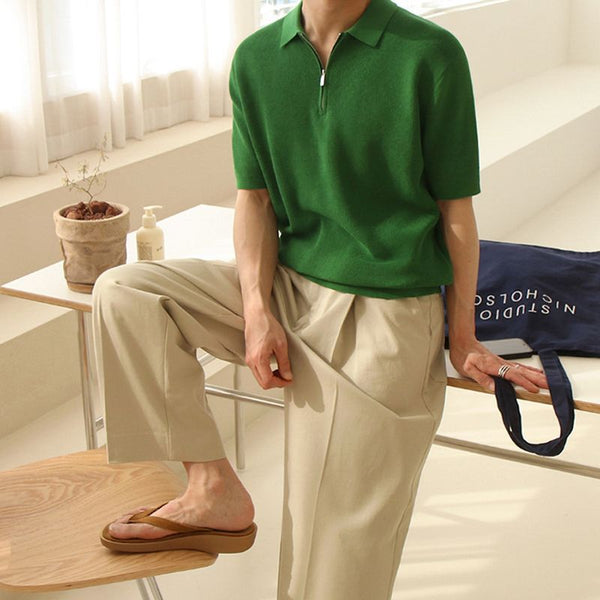 Polo Manga Corta con Cierre Medio para Hombre - Perfecto para Verano