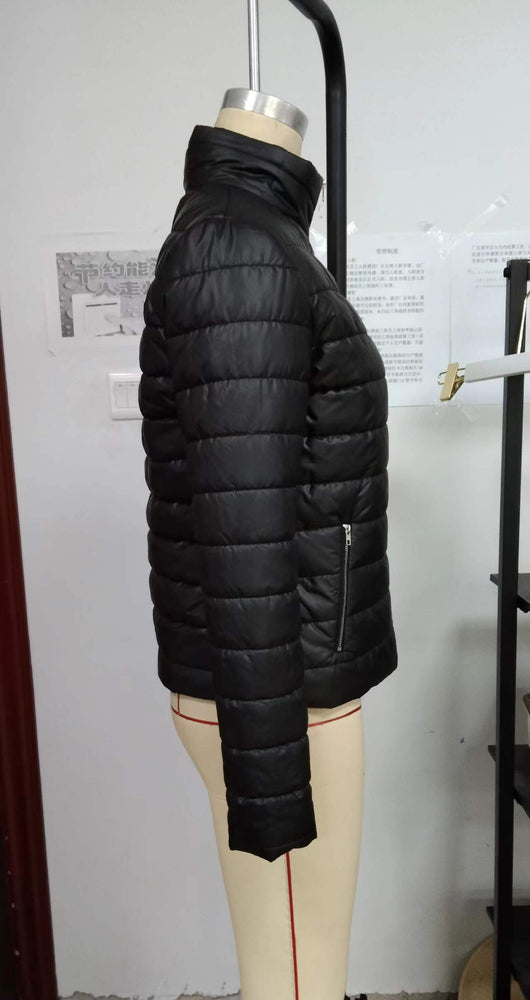 Chaqueta Casual de Cuello Alto en Algodón - Estilo Europeo y Americano para Mujer - Image 21