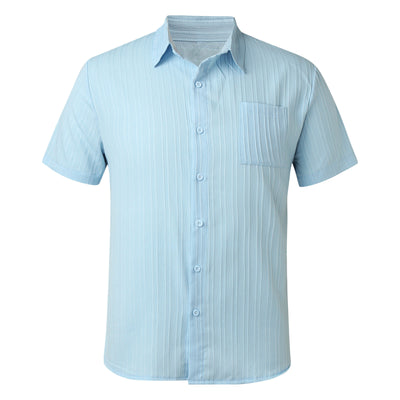 Camisa Texturizada de Color Sólido para Hombre - Image 6