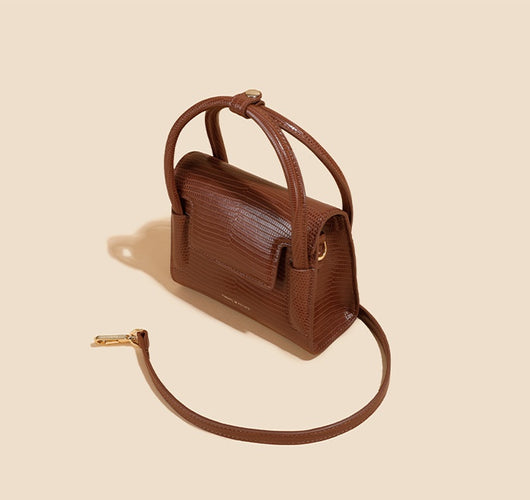Bolso Mensajero de Cuero Genuino con Patrón de Lagartija para Mujer - Image 15