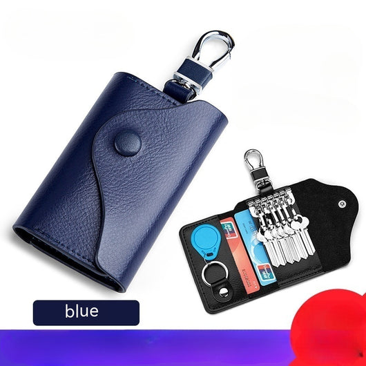 Cartera Llavero de Cuero Genuino Multifuncional Gran Capacidad - Image 8