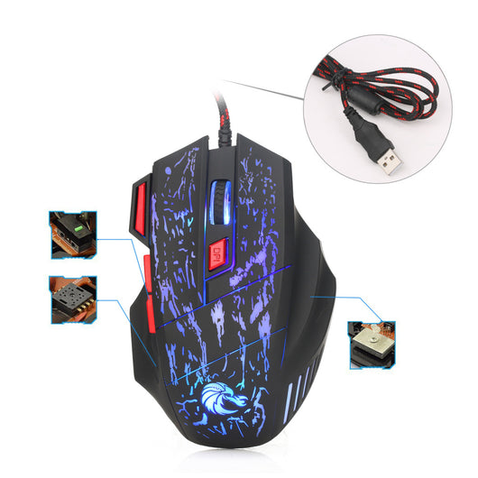 Ratón Gaming Luminoso con Efecto Agua Fractal - Conexión Alámbrica - Image 13
