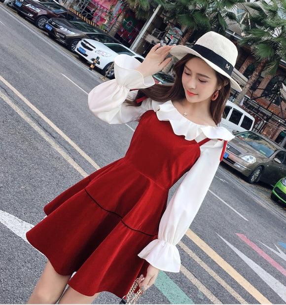 Vestido Chaleco Rojo de Terciopelo Ajustado y Elegante