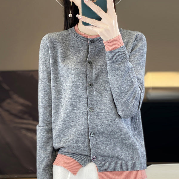 Suéter Suelto Multicolor Cuello Redondo Manga Larga Premium