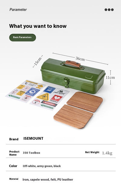 Caja de Herramientas para Camping Outdoor con Compartimentos y Stickers - Image 27