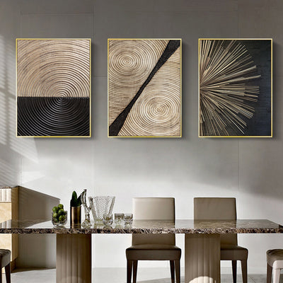 Cuadros Zen con Textura de Madera al Estilo Chino Tradicional