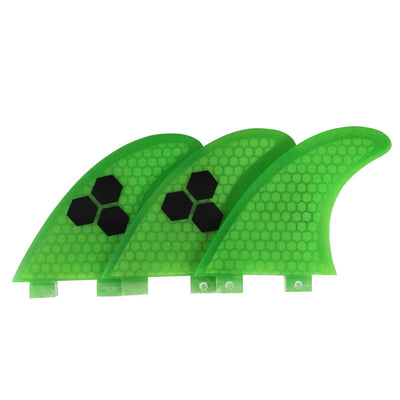 Aleta de Tabla de Surf Fibra de Vidrio Honeycomb Verde Naranja - Thruster FCS Future G5 - Image 9