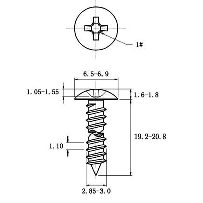 Tornillo Autorroscante de Acero Inoxidable Cabeza Ancha Tipo Champiñón - Image 8