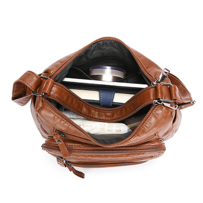 Bolso Bandolera de Cuero Suave - Diseño Casual Asimétrico - Image 5