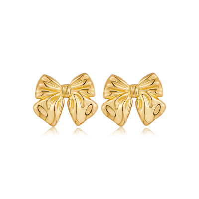 Aretes de Moño Estilo Europeo y Americano con Baño de Cobre 18K - Image 4
