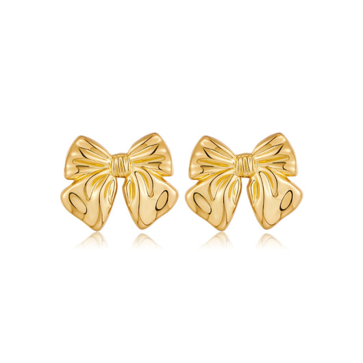 Aretes de Moño Estilo Europeo y Americano con Baño de Cobre 18K - Image 4