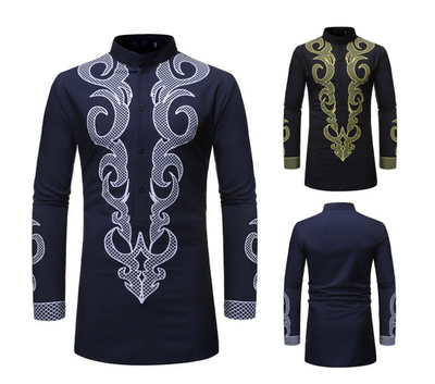 Camisa Dashiki Africana Estampada para Hombre - Estilo Hip Hop Casual