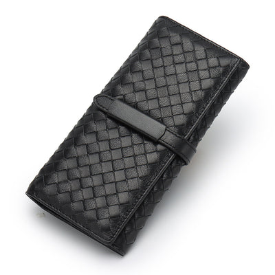 Billetera de Cuero Tejido Plegable Estilo Coreano - Image 7