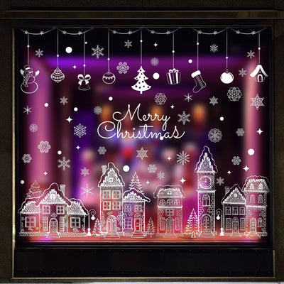 Pegatinas de Copos de Nieve Navideñas para Ventanas - Decoraciones Reutilizables - Image 3