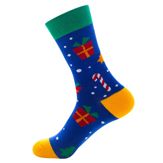 Calcetines Navideños de Algodón con Reno y Nieve - Diseño Festivo Alegre - Image 10