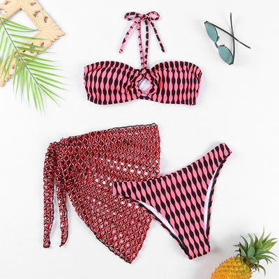Bikini Dos Piezas Tubo con Pieza de Tres Partes - Image 3