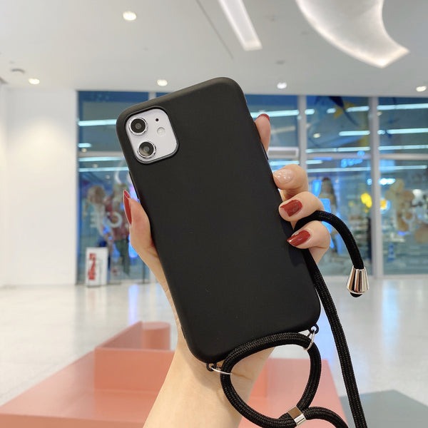 Funda de Silicona con Cordón para iPhone 11 - Protección Total en Colores Puros