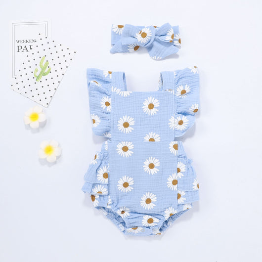 Body Floral Sweet Daisy con Mangas Volantes y Moño - Image 9