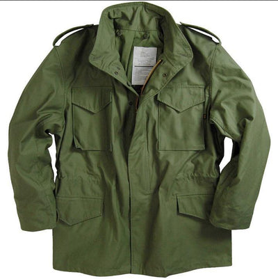 Chaqueta Cortaviento Larga Hombre Verde Militar Otoño Invierno - Image 3