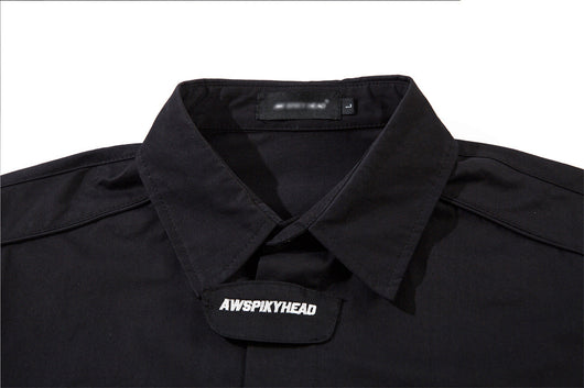 Camisa Suelta de Manga Corta para Hombre en Tono Oscuro - Image 12