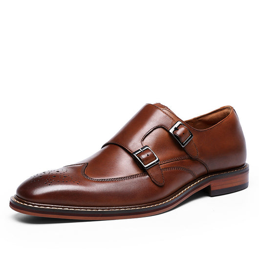 Zapatos Monk de Cuero Genuino con Doble Hebilla - Image 6