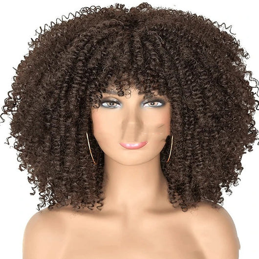 Peluca de Cabello Rizado Sintético con Malla Fina - Image 8