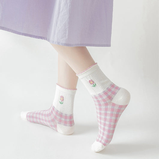 Calcetines Tobilleros para Mujer con Encaje Floral - Primavera y Verano - Image 2