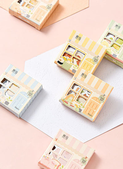 Set of 45 cute penguin paper stickers with various expressions and poses, packaged in a decorative shop-front box. - Image 5