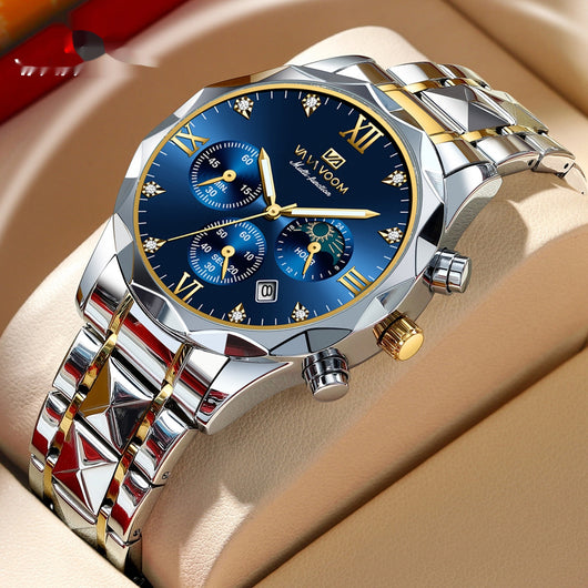 Reloj de Acero Tungsteno Resistente al Agua con Doble Calendario - Image 11