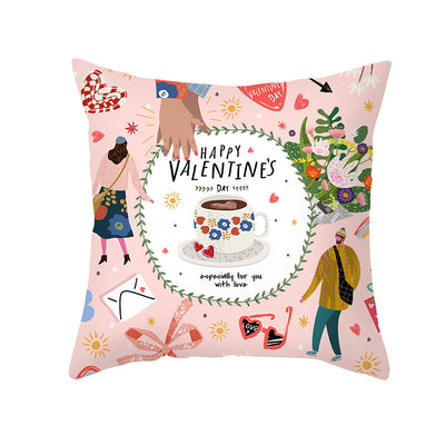 Funda de Cojín Estampada Melocotón para Sala y Dormitorio - Edición Día de San Valentín - Image 11