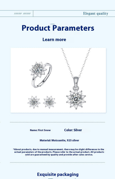 Conjunto de Collar Diosa Serie Primera Nieve con Soporte de Anillo en Plata 925 - Image 7