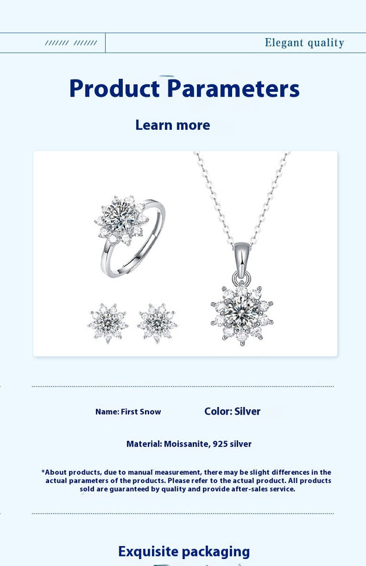 Conjunto de Collar Diosa Serie Primera Nieve con Soporte de Anillo en Plata 925 - Image 7