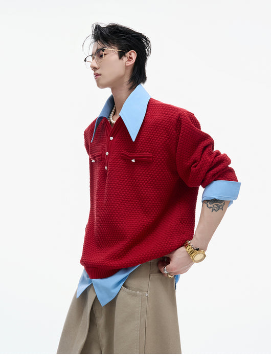 Camisa Texturizada de Dos Piezas con Bloques de Color Audaces - Image 9