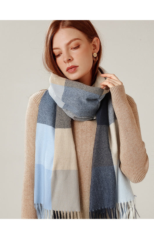 Bufanda Chal de Cashmere con Borlas - Abrigo Escocés Largo para Invierno - Image 8