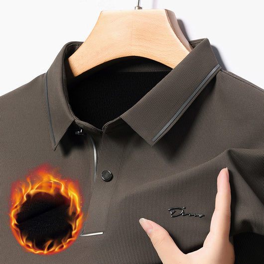 Camisa Térmica de Manga Larga para Hombre con Cuello Solapa y Tela Elástica - Image 5