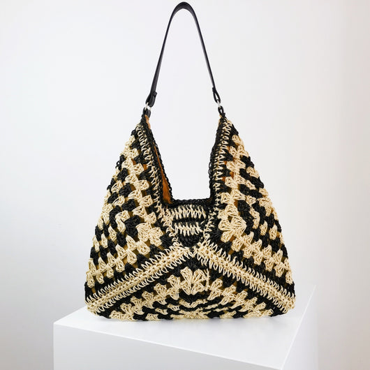 Bolso Tejido de Paja Artesanal con Contraste de Colores - Image 16