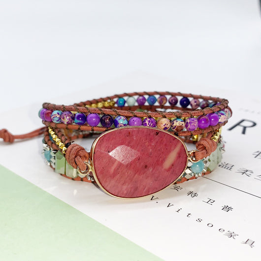 Pulsera Artesanal para Mujer en Piedra Natural Tejida a Mano - Image 15