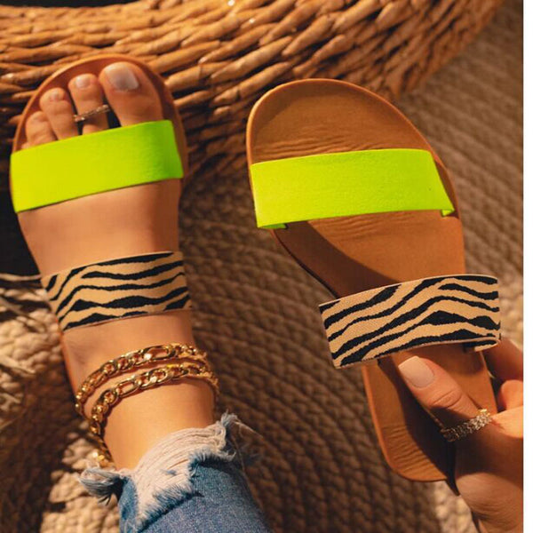 Sandalias Pantufla Estampado Leopardo