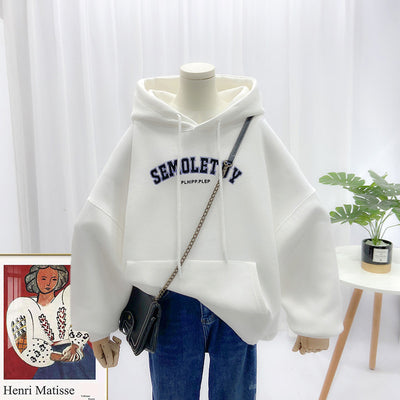 Sudadera Casual con Capucha y Bolsillos Grandes - Estampado Letras Manga Larga - Image 11