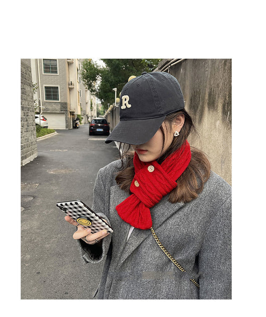 Pañuelo Liso Pequeño para Mujer - Estilo Coreano Otoño Invierno - Image 19