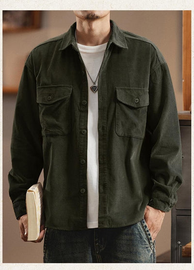 Chaqueta de Trabajo Pesada Estilo Retro Americano para Hombre - Image 32