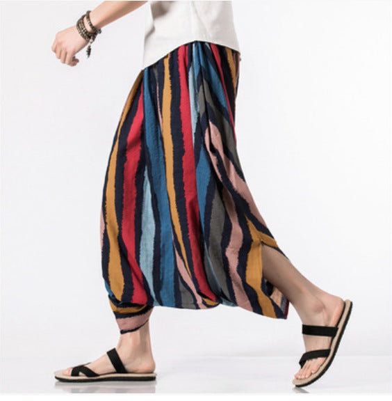 Pantalones Cortos Nepaleses a Rayas