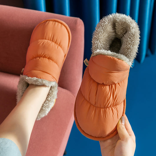 Zapatillas Cálidas de Algodón Grueso Antideslizantes para Mujer con Forro de Terciopelo - Image 4