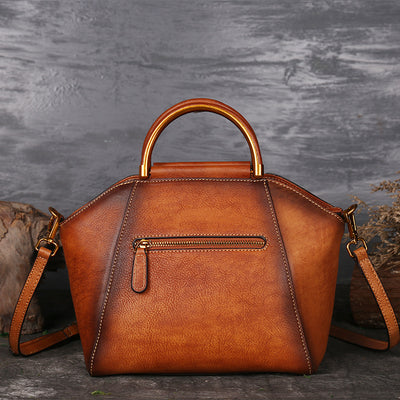 Bolso Mensajero de Cuero Genuino con Patrón Totem - Cartera Retro de Piel Natural para Mujer - Image 3