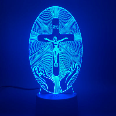 Lámpara 3D con Cruz Acrílica de Luz Nocturna - Image 11