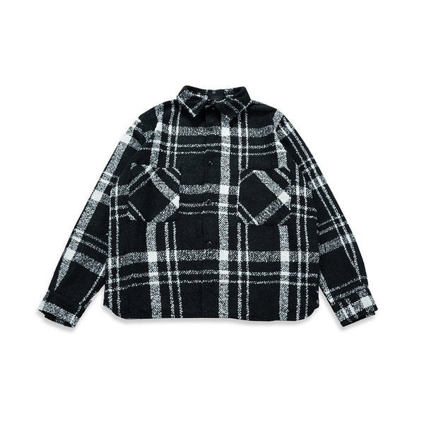 Camisa Cuadros Oversize con Hombros Caídos - Estilo Urbano Moderno