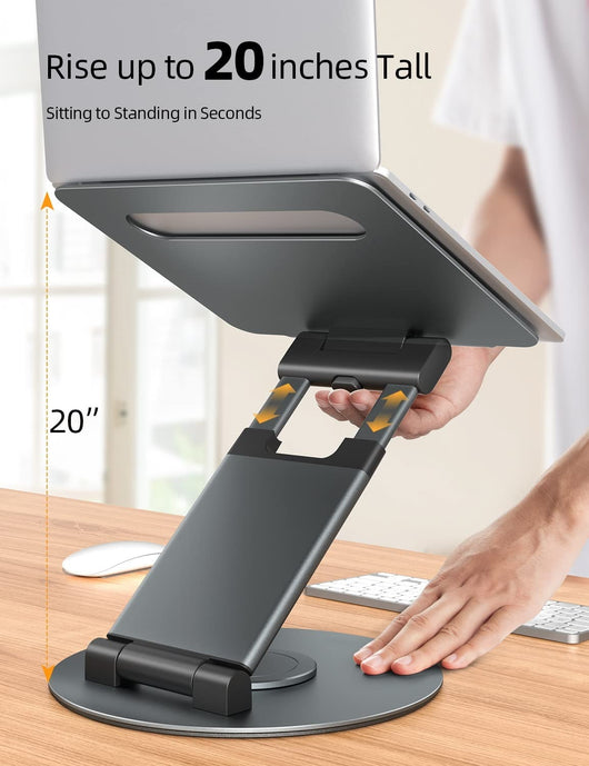 Soporte Ajustable para Laptop de Aluminio con Rotación 360° - Image 10