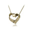 Heart-shaped rotating tape measure necklace Bronze