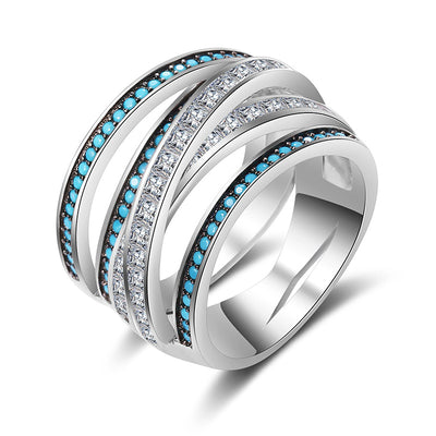 Anillo de Moda Enchapado con Incrustaciones Europeas y Estadounidenses - Image 8