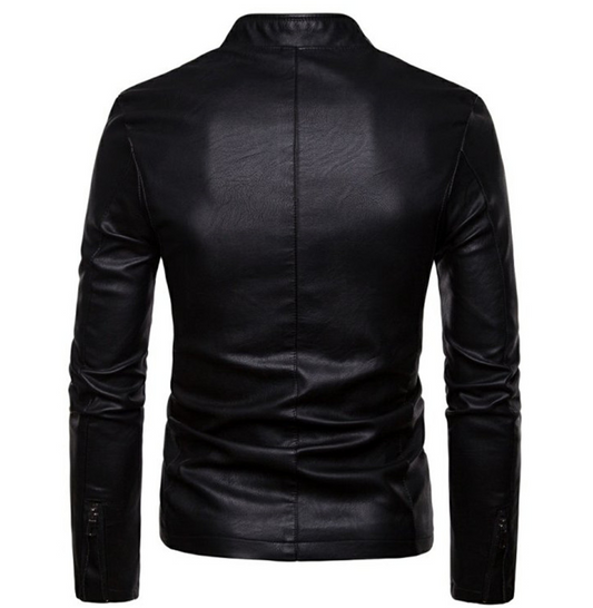 Chaqueta de Cuero PU Talla Grande Estilo Inglés - Image 2